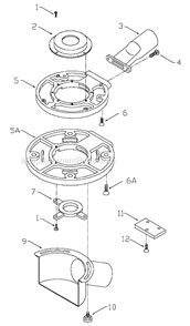 Page A Diagram and Parts List for 39690 Type 1 Porter Cable Router